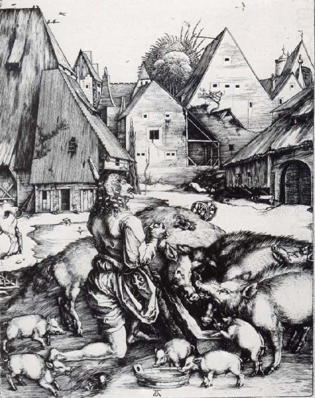 The Prodigal Son Amid the Swine, Albrecht Durer
